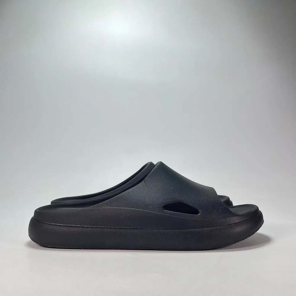 32 Degrees Cool Black Casual Comfort Cushion Slip On Slide Sandals Men's Size 8